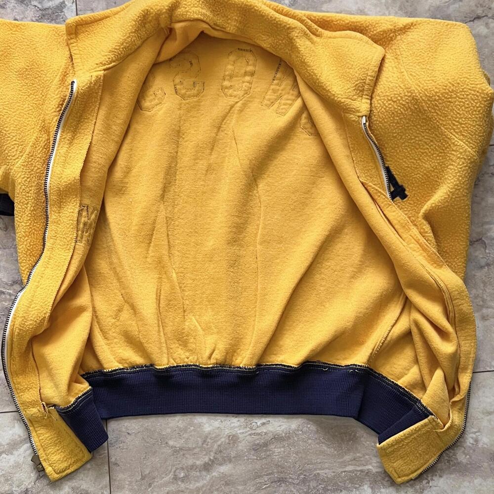 Vintage Wilson Fleece Full Zip Jacket Sz 42 Circa 60s-80s OWOSSO Swim - ZIP FLAW - Picture 11 of 15
